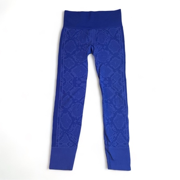 LULULEMON Ebb To Street Pant Leggings Heathered Sapphire Blue‎ Size 8 Workout - Picture 2 of 5